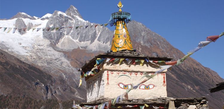 Buddhists Chortens in Tsum Valley